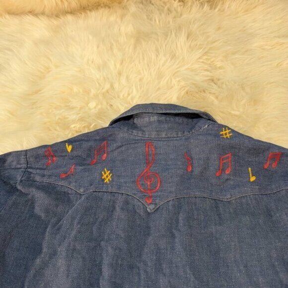 Vintage GWG Denim Pearl Snap Western Shirt - Picture 7 of 13